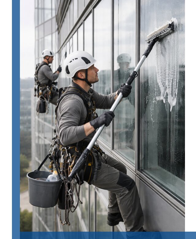 Высотная мойка сплошного остекления с выездом в Кинели