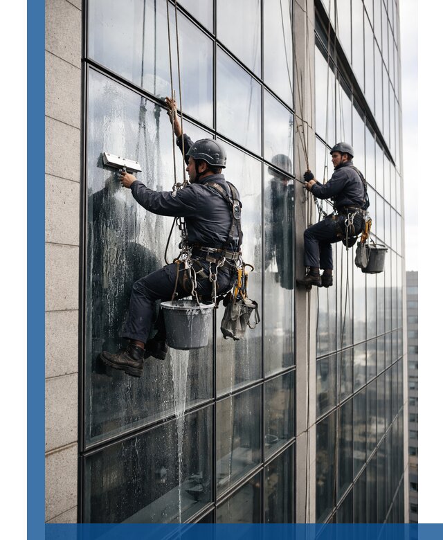 Профессиональная мойка стеклянных фасадов зданий в Кинели