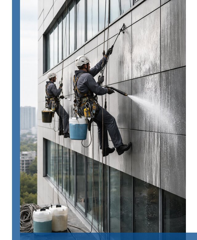 Профессиональная мойка вентилируемых фасадов в Кинели