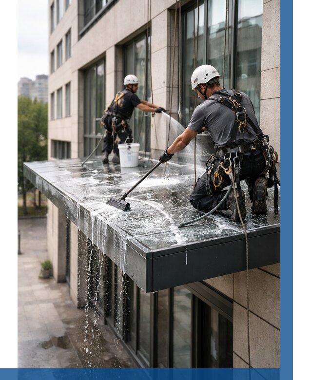 Мойка козырьков и навесов в Кинели от 3566 р. | ВЫСОТНИК-Кнл