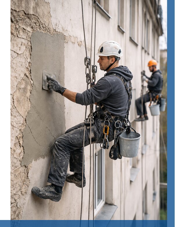 Восстановление штукатурки фасада в Кинели от 1223 р. | ВЫСОТНИК-Кнл