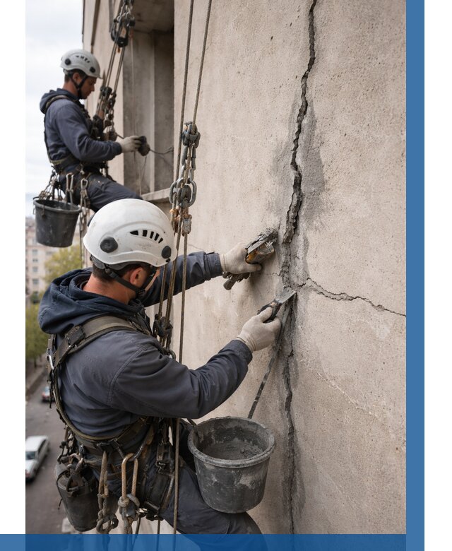 Заделка трещин на фасаде в Кинели от 917 р. | ВЫСОТНИК-Кнл