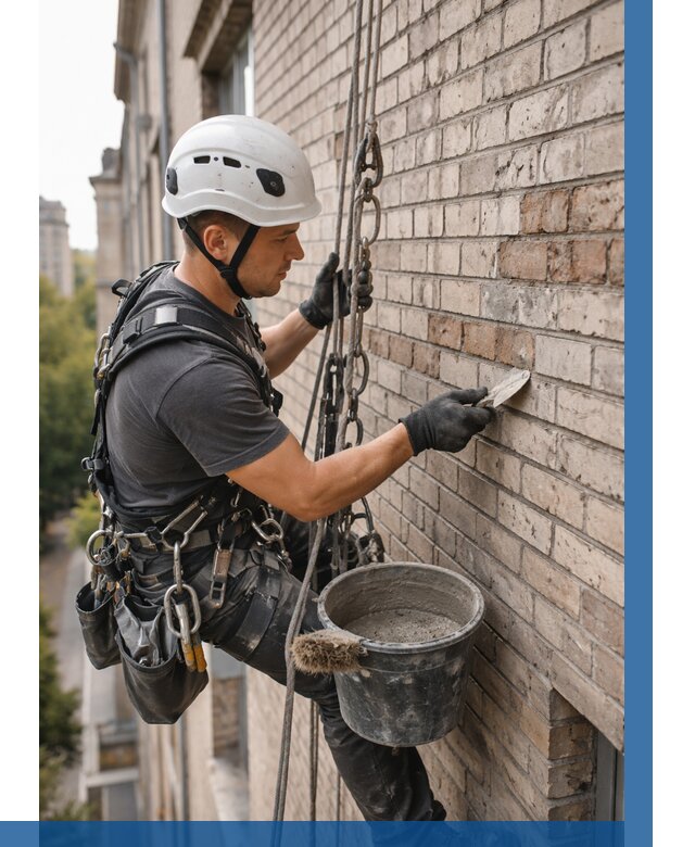 Ремонт кирпичной кладки фасада в Кинели от 1834 р. | ВЫСОТНИК-Кнл