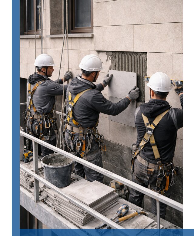 Ремонт облицовки фасада плиткой в Кинели с гарантией