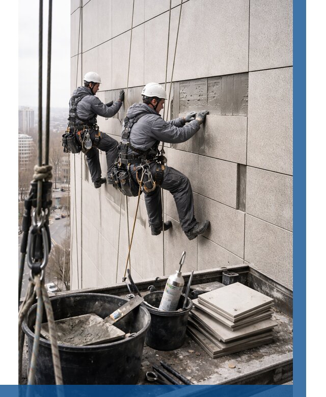 Ремонт фасада из керамогранита в Кинели от 2547 р. | ВЫСОТНИК-Кнл