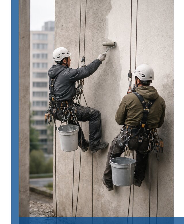 Покраска фасадов высотными альпинистами в Кинели с гарантией