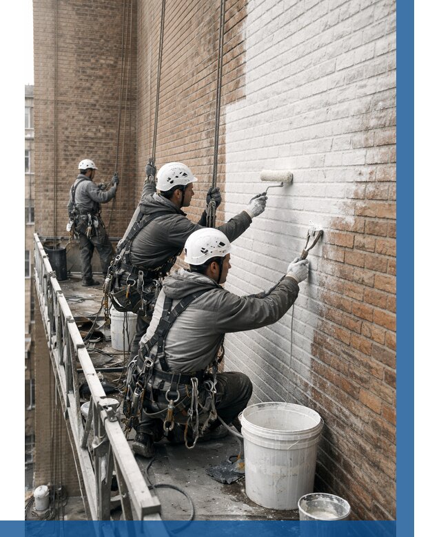 Покраска кирпичного фасада в Кинели от 357 р. | ВЫСОТНИК-Кнл