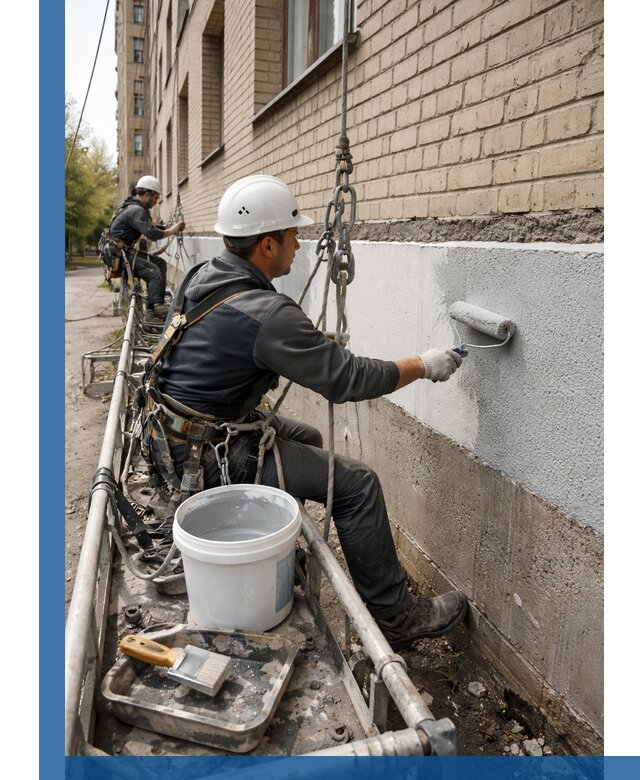 Окраска цоколя здания в Кинели профессионально и надежно