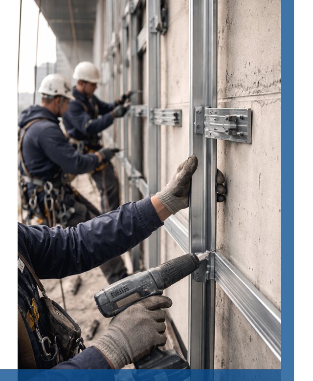 Монтаж подсистемы вентфасада в Кинели от 866 р. | ВЫСОТНИК-Кнл