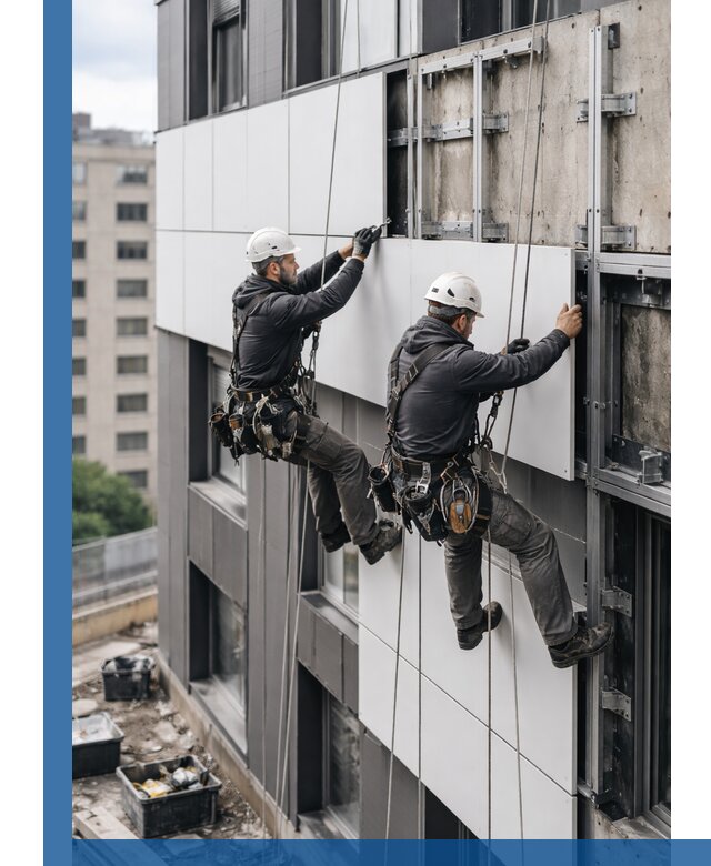 Монтаж композитных панелей фасада в Кинели под ключ