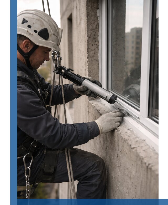 Герметизация оконных швов снаружи в Кинели профессионально