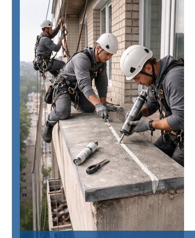 Герметизация балконного козырька в Кинели профессионально