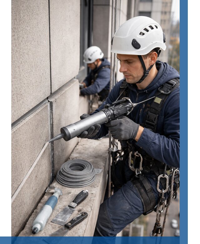 Герметизация деформационных швов фасада в Кинели от 713 | ВЫСОТНИК-Кнл