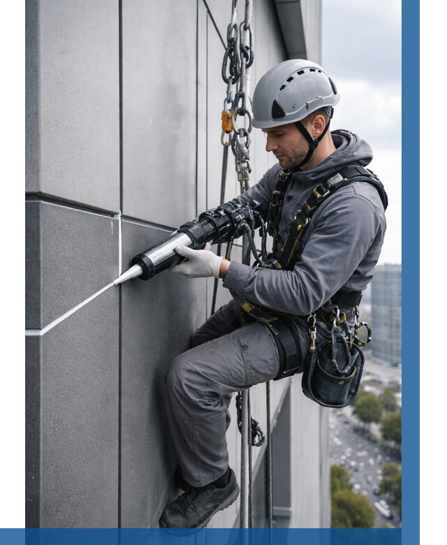 Герметизация стыков фасадных панелей в Кинели от 6622 р.| ВЫСОТНИК-Кнл