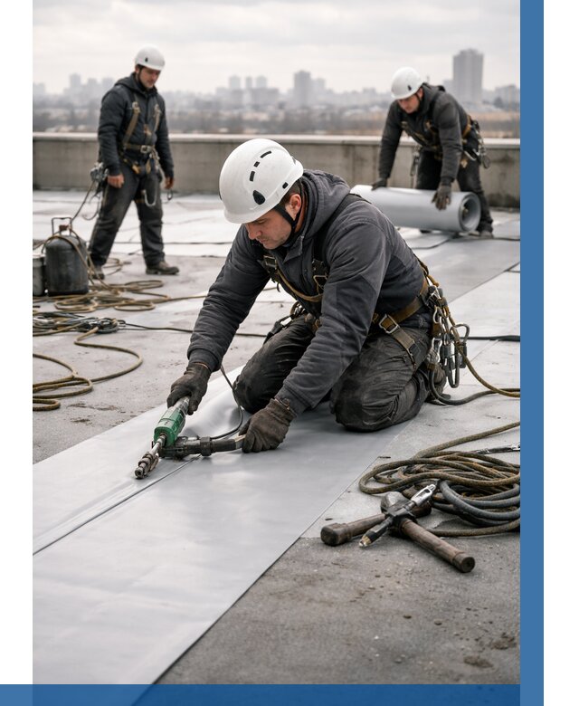 Ремонт мембранной кровли в Кинели от 1834 р./м2 | ВЫСОТНИК-Кнл