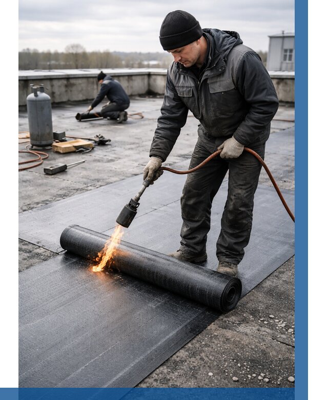 Ремонт наплавляемой кровли в Кинели от 713 р. | ВЫСОТНИК-Кнл