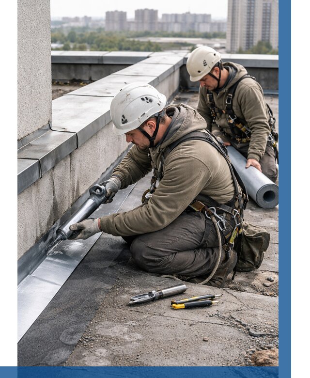 Ремонт кровельных примыканий в Кинели от 1223 р. | ВЫСОТНИК-Кнл