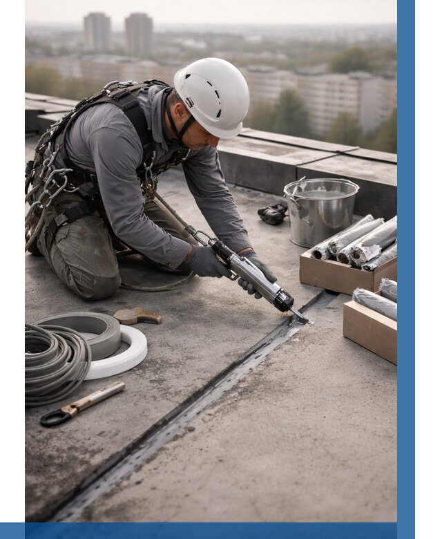 Герметизация швов кровли в Кинели от 458 р./м2 | ВЫСОТНИК-Кнл