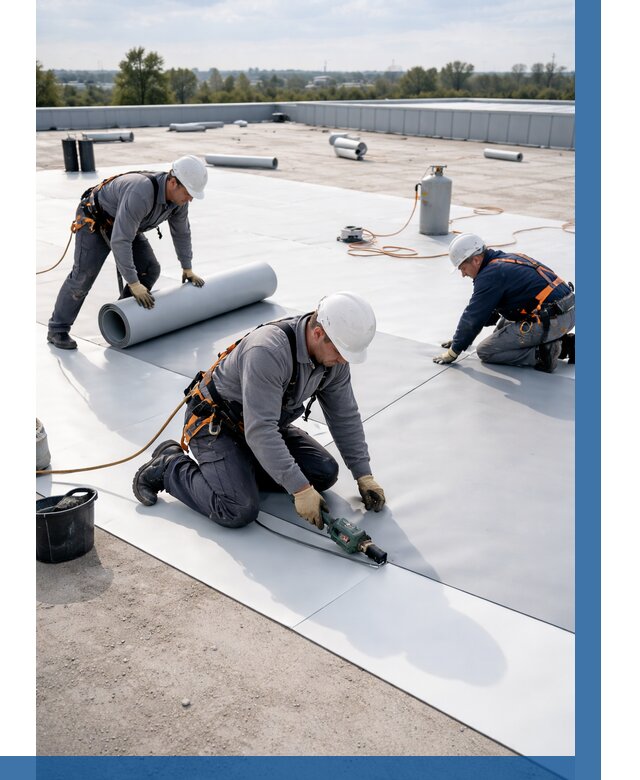 Монтаж мембранной кровли под ключ в Кинели от 1223 р. | ВЫСОТНИК-Кнл