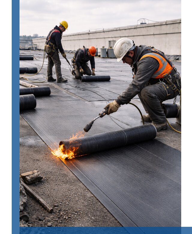 Монтаж наплавляемой кровли в Кинели профессионально