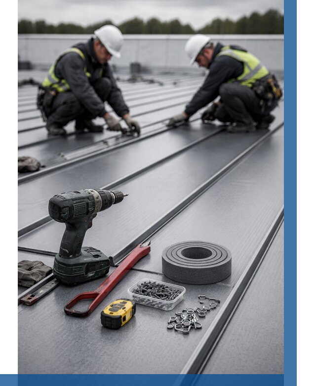 Монтаж фальцевой кровли в Кинели от 1834 р. | ВЫСОТНИК-Кнл