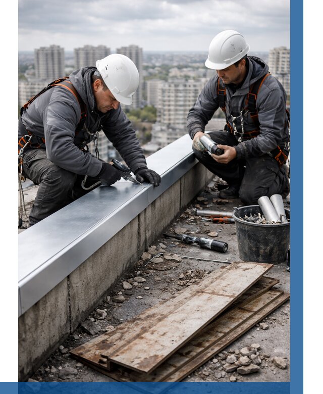 Замена парапетных крышек под ключ в Кинели от 1223 р. | ВЫСОТНИК-Кнл