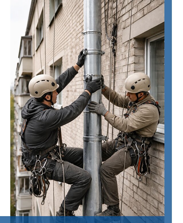 Замена водосточных труб в Кинели от 6622 р. | ВЫСОТНИК-Кнл