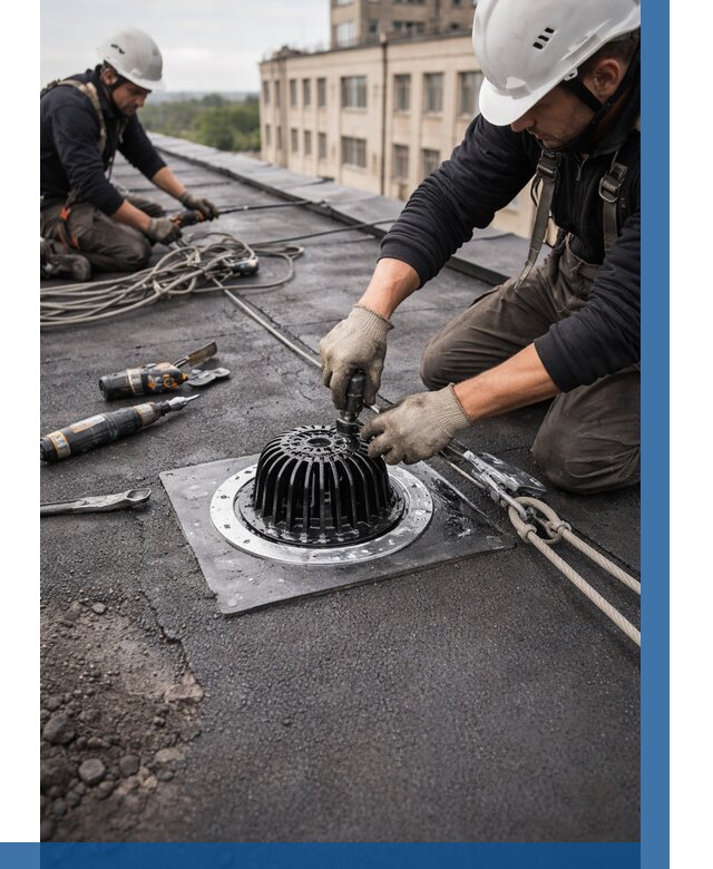 Установка водосточных воронок в Кинели цена от 3566 р. | ВЫСОТНИК-Кнл