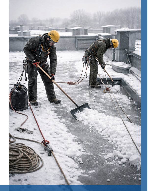 Очистка крыши от снега в Кинели от 7641 р. | ВЫСОТНИК-Кнл