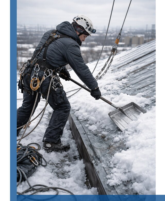 Профессиональная очистка кровли от снега и наледи в Кинели
