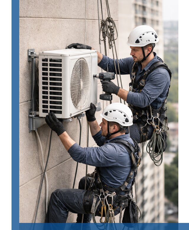 Монтаж внешнего блока кондиционера в Кинели установка и крепление