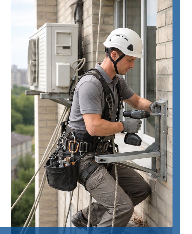 Установка кронштейнов кондиционера в Кинели от 3566 р. | ВЫСОТНИК-Кнл