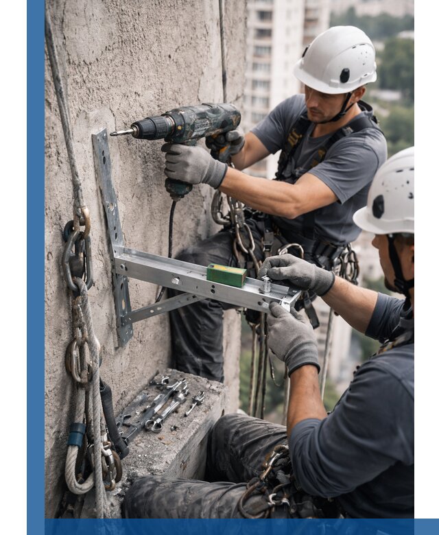 Установка кронштейнов кондиционера и крепежа в Кинели