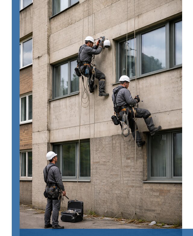 Монтаж фасадных камер видеонаблюдения в Кинели под ключ