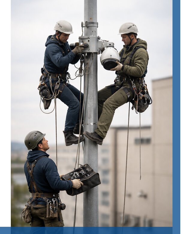 Установка видеокамер на мачте в Кинели от 8660 р. | ВЫСОТНИК-Кнл