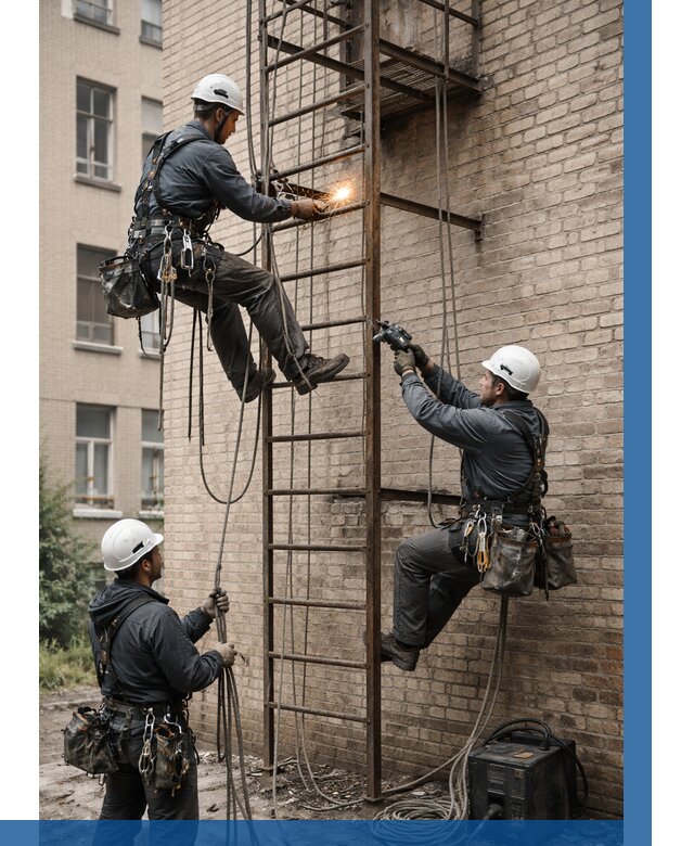 Ремонт пожарной лестницы в Кинели от 7641 р. | ВЫСОТНИК-Кнл