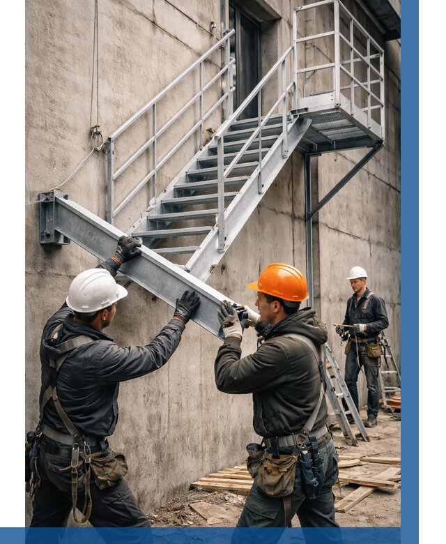 Монтаж металлических лестниц в Кинели от 15282 р. | ВЫСОТНИК-Кнл