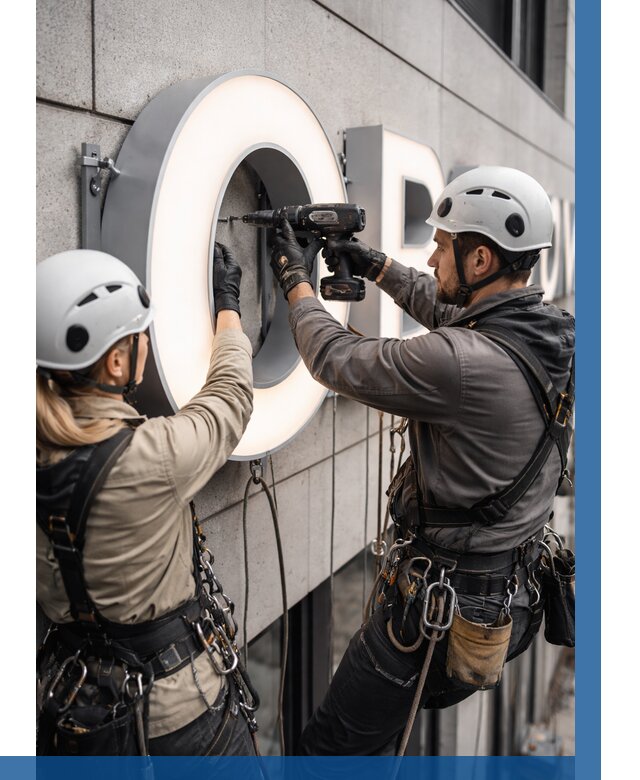 Монтаж световых букв в Кинели от 3056 р. под ключ ВЫСОТНИК-Кнл