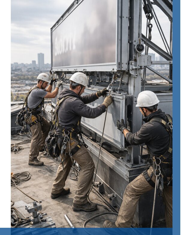 Монтаж крышной рекламной конструкции в Кинели от 61128 р.|ВЫСОТНИК-Кнл