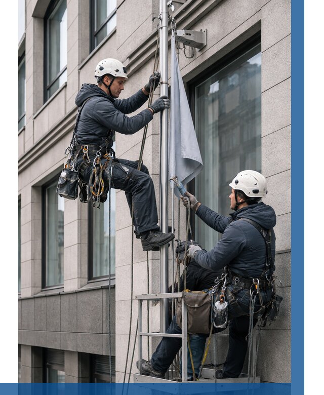 Установка флагов на фасаде в Кинели от 4585 р. | ВЫСОТНИК-Кнл