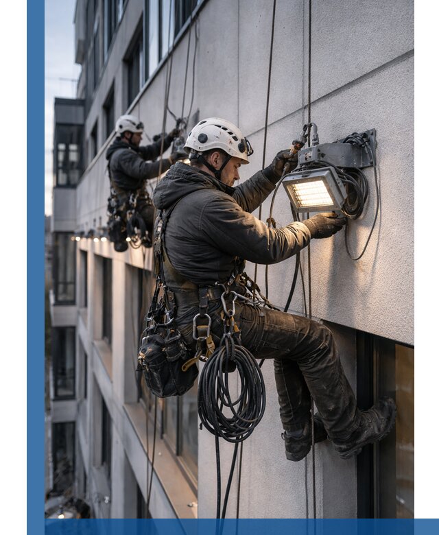 Монтаж фасадного освещения в Кинели установка и подключение