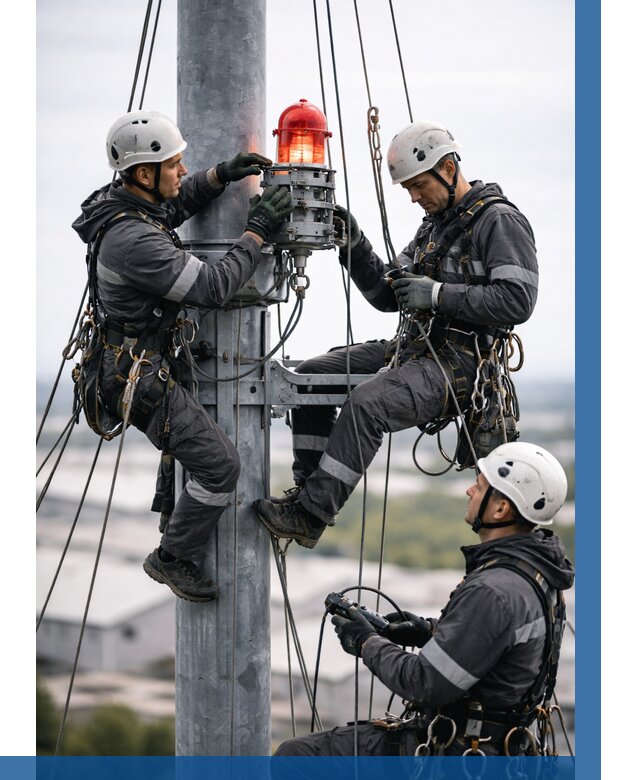 Монтаж заградительных огней в Кинели от 8660 р. | ВЫСОТНИК-Кнл