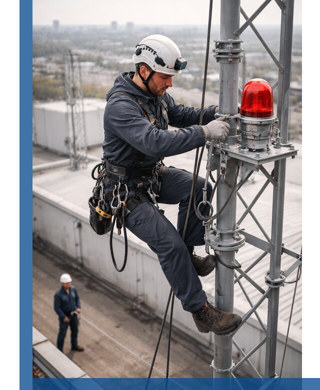 Монтаж заградительных огней и обслуживание объектов в Кинели