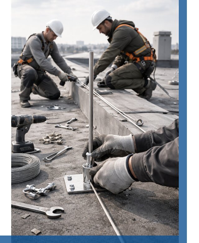 Монтаж молниезащиты на кровле в Кинели цена от 25470 р. | ВЫСОТНИК-Кнл