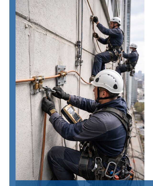 Монтаж системы заземления здания и молниезащиты в Кинели