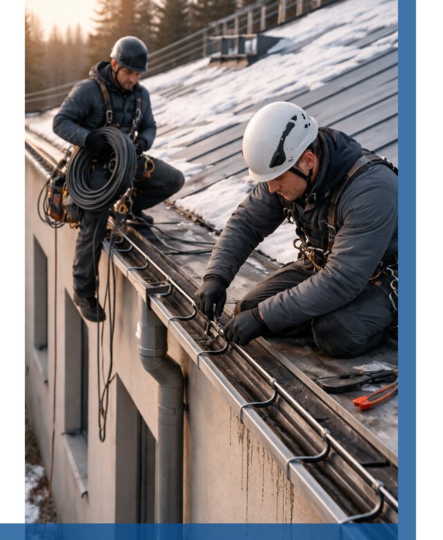 Монтаж греющего кабеля на кровле в Кинели от 458 р. | ВЫСОТНИК-Кнл