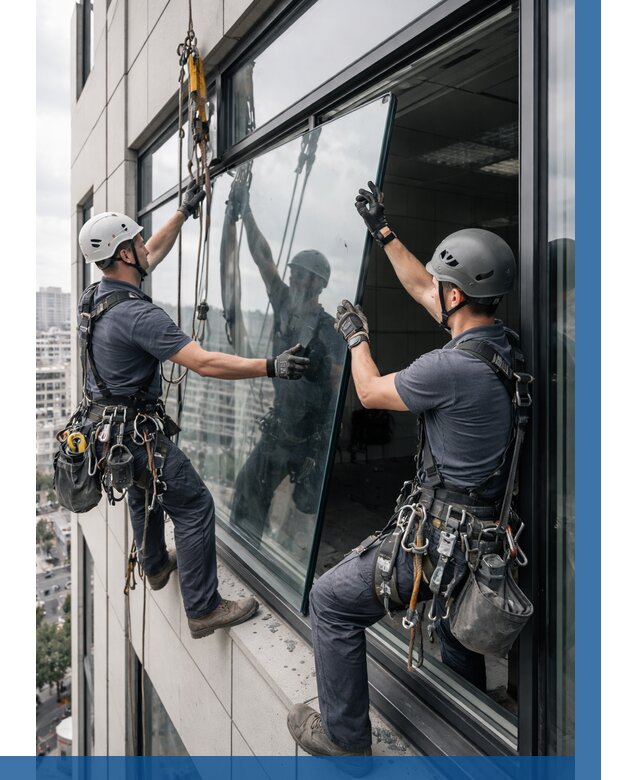 Замена стеклопакетов на высоте в Кинели от 5603 р. | ВЫСОТНИК-Кнл