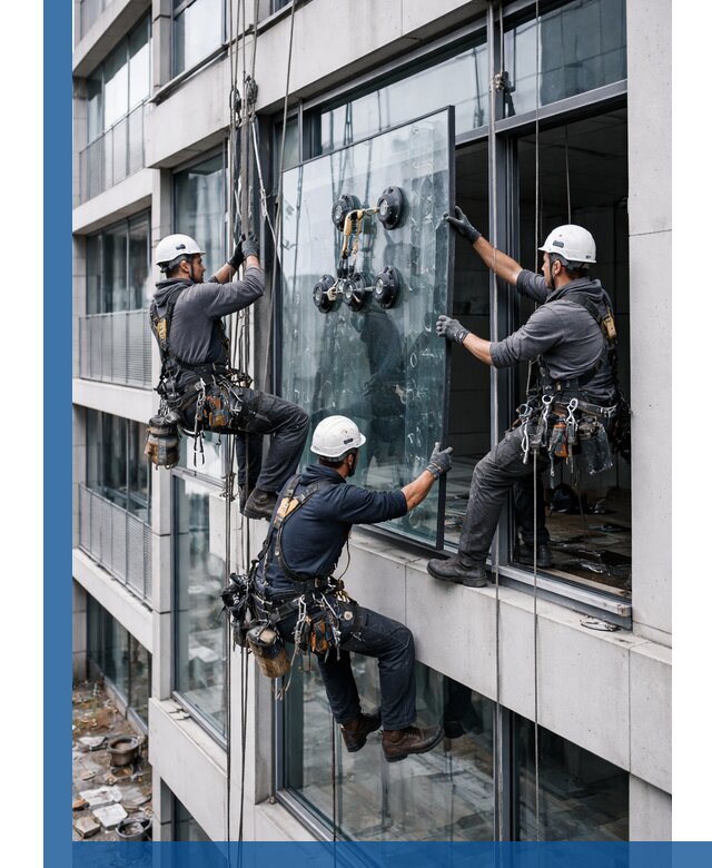 Фасадное остекление и монтаж витражей зданий в Кинели под ключ