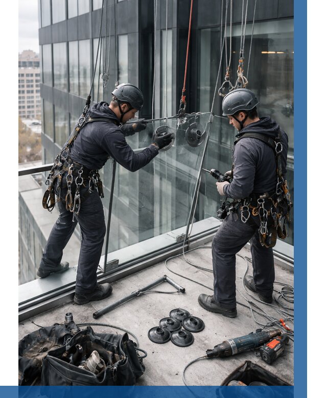 Монтаж стеклянных ограждений в Кинели от 2547 р. | ВЫСОТНИК-Кнл