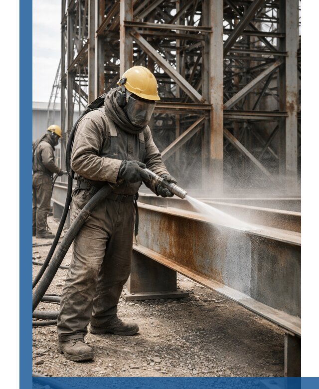 Пескоструйная очистка металлоконструкций в Кинели промышленная